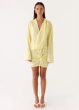 Farretti Shirt Mini Dress Pale Yellow