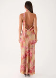 Keena Chiffon Scarf Maxi Dress Botanic Cheetah