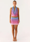 One More Time Sequin Knit Top Disco Ombre