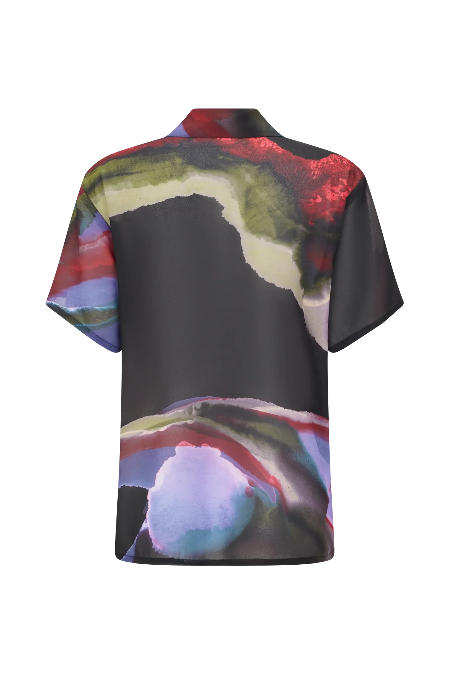 Rachel Chiffon Short Sleeve Shirt Multi Fluid Reverie Print