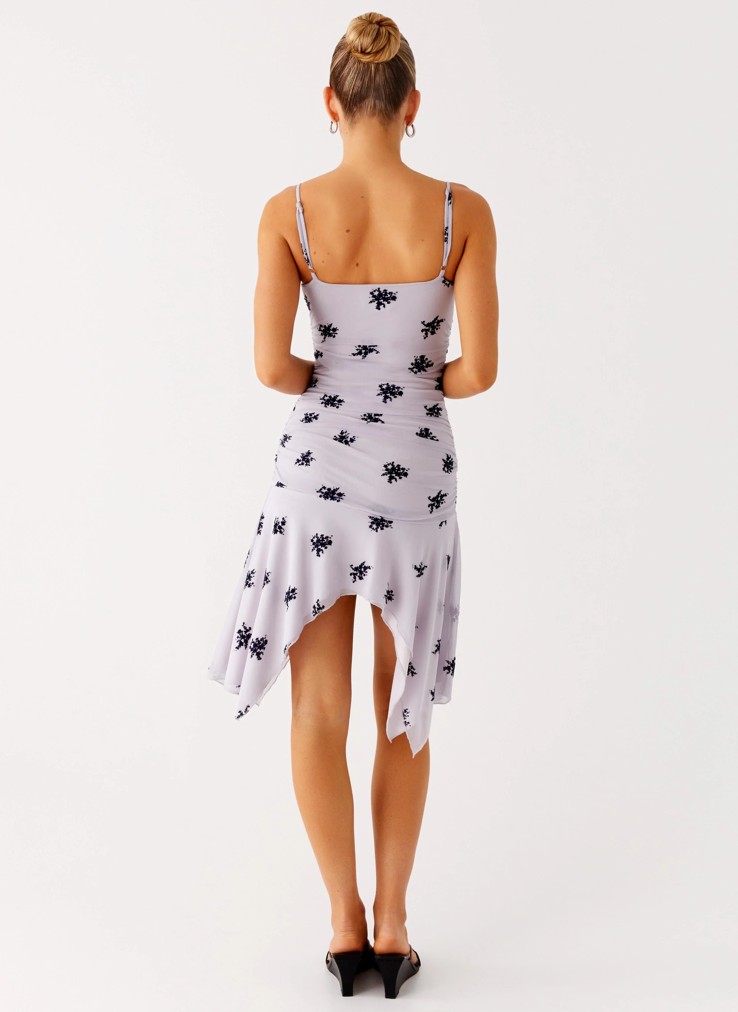 Amor Flock Hanky Mini Dress Lilac