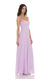 Burnout Lace Up Maxi Dress in Lavender