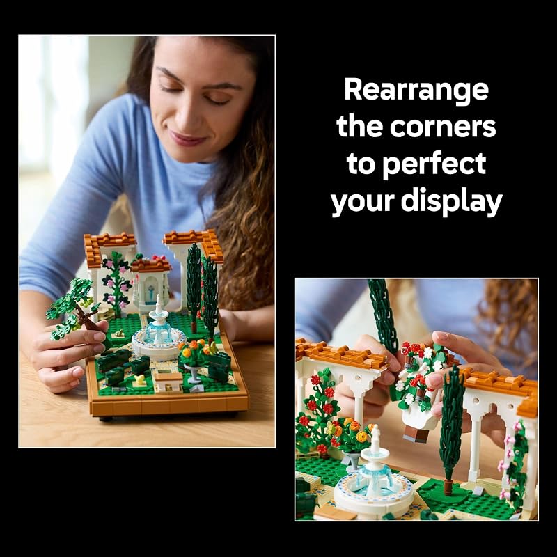 LEGO Icons Fountain Garden Building Set DIY Kit for Adults Ages 18 Miniature Craft Building Blocks for Home Decor Display Gift for Birthdays with Cypress Trees and Grape Vines 10359