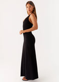 Yaselle Button Front Maxi Dress Black