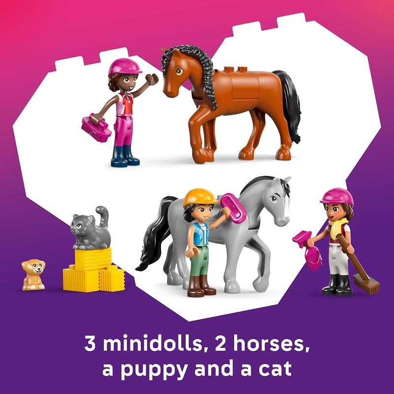LEGO Friends Horse Stable and Riding Academy Building Toy for Girls Boys Pretend Play Set for Kids Ages 7 W 3 Minidolls Toy Animal Figures Accessories Gift Idea for Birthdays 42688