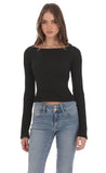 Back Tie Cutout Top in Black
