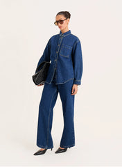 Indigo Wash Oversized Denim Shirt