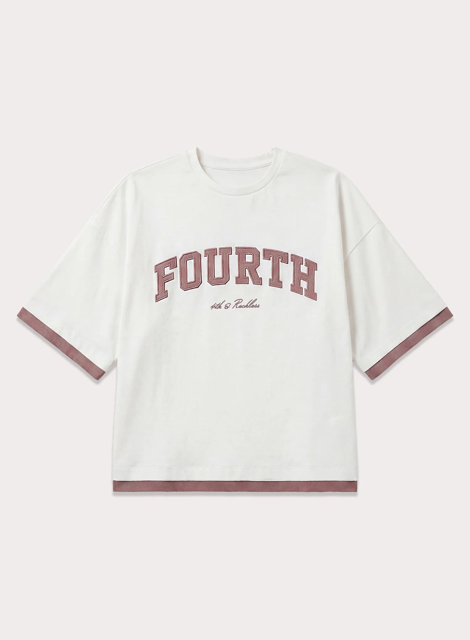White Contrast Trim Branded Cotton T Shirt