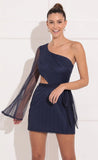 One Shoulder Dress in Blue