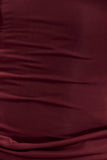 Mattea Slinky And Mesh Maxi Dress With Scarf Burgundy