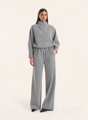 Grey Funnel Neck Track Jacket