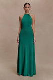 Meg Halter Tassel Maxi Dress Emerald