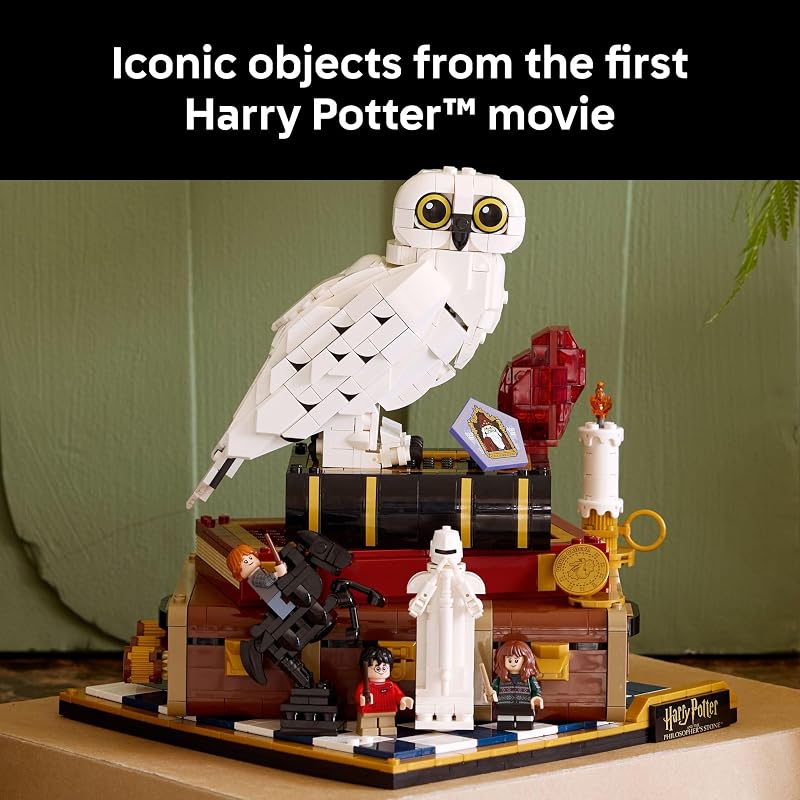 LEGO Harry Potter Sorcerers Stone Collectors Edition Building Set for Adults DIY Craft Kit for Women Men Ages 18 Buildable Hedwig 3 Minifigures Gift Idea for Birthdays 76466