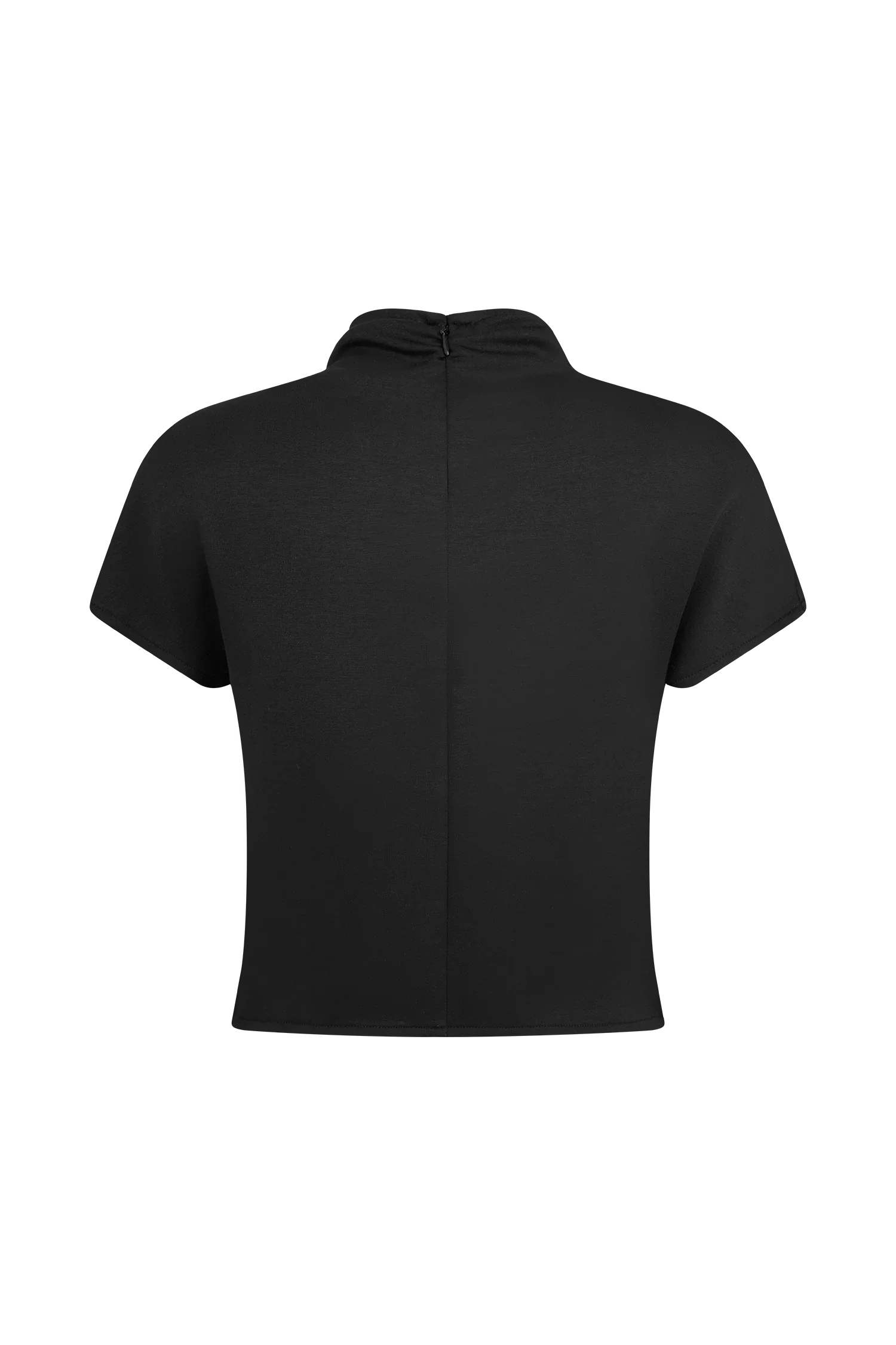 Eris High Neck Scuba Jersey Top Black