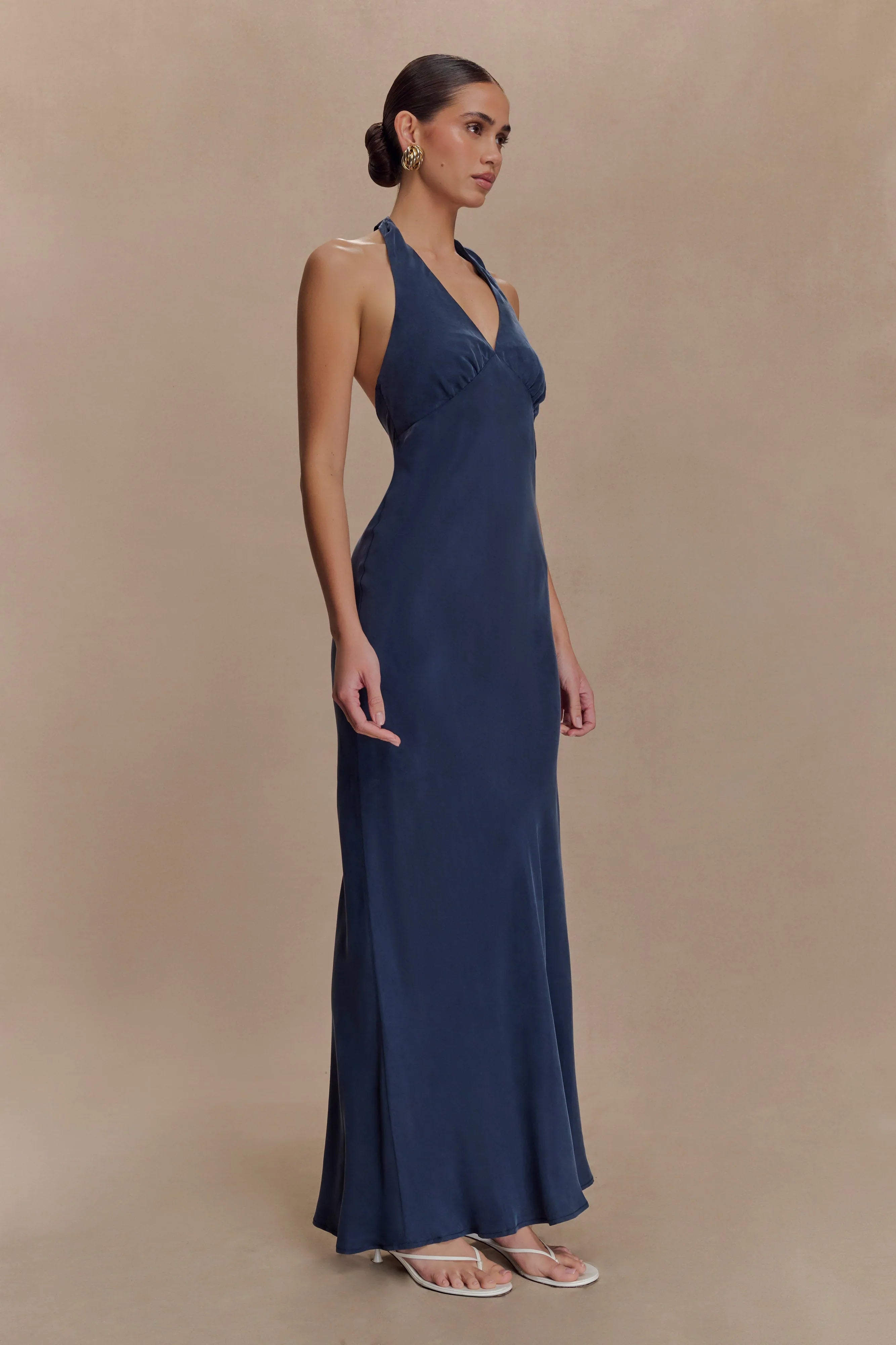 Louisiana Halter Maxi Dress Navy