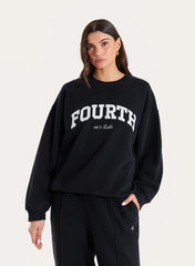 Black Fourth Branded Oversized Sweatshirt
