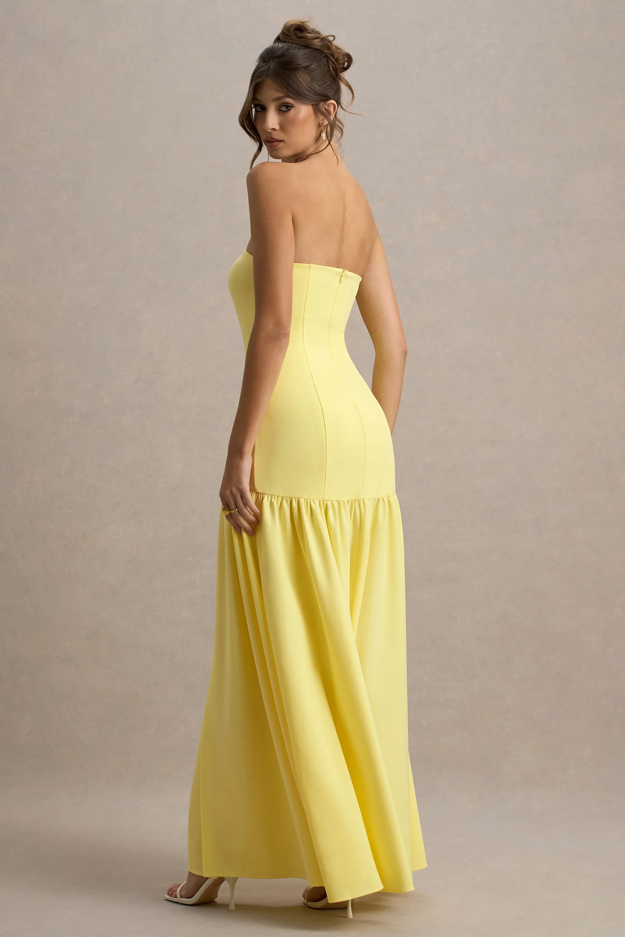 Penny Lemon Bandeau Drop Waist Maxi Dress