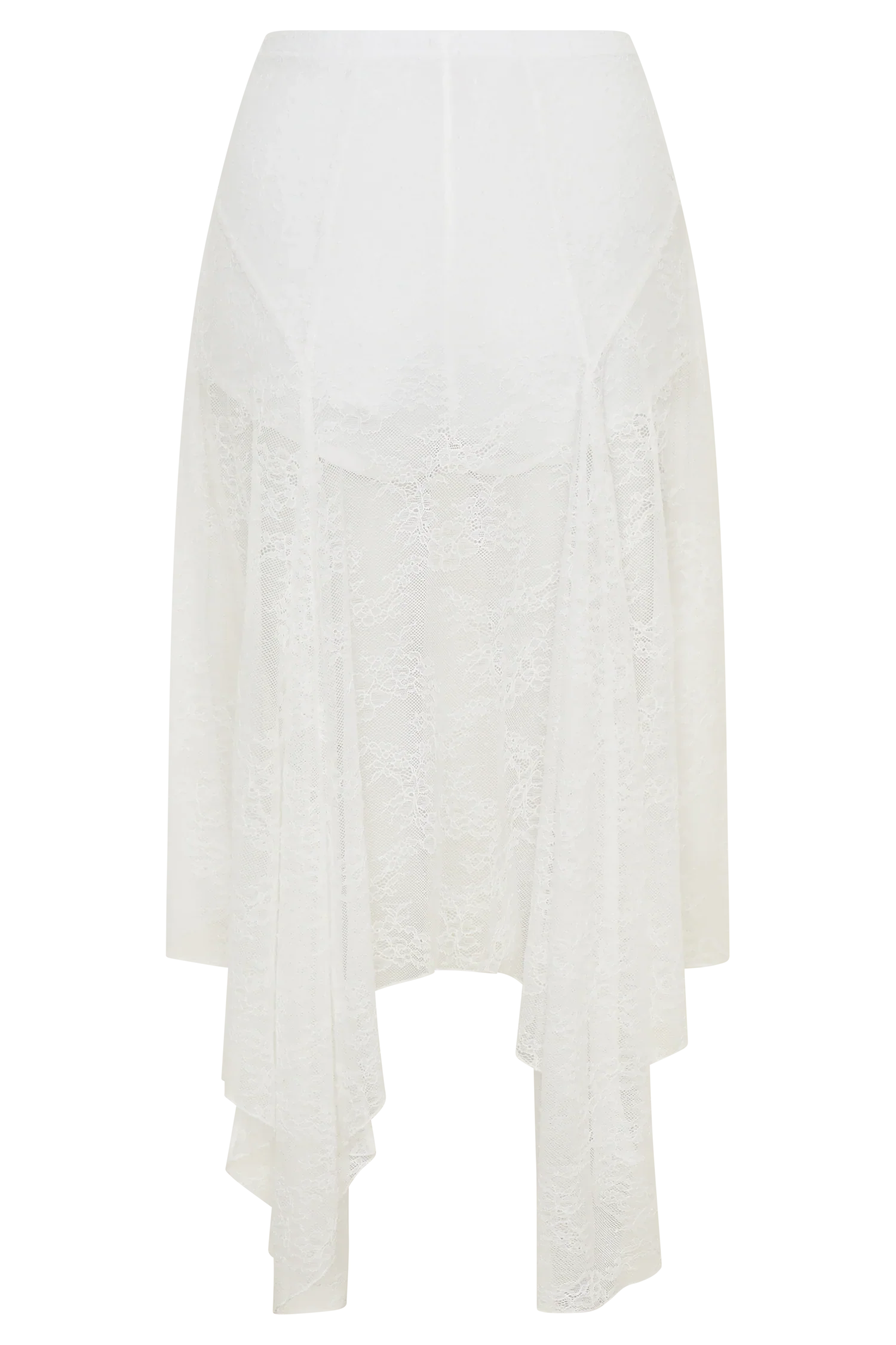 Haime Lace Hankie Midi Skirt Ivory