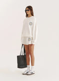 Off White Embroidered Emblem Sweatshirt