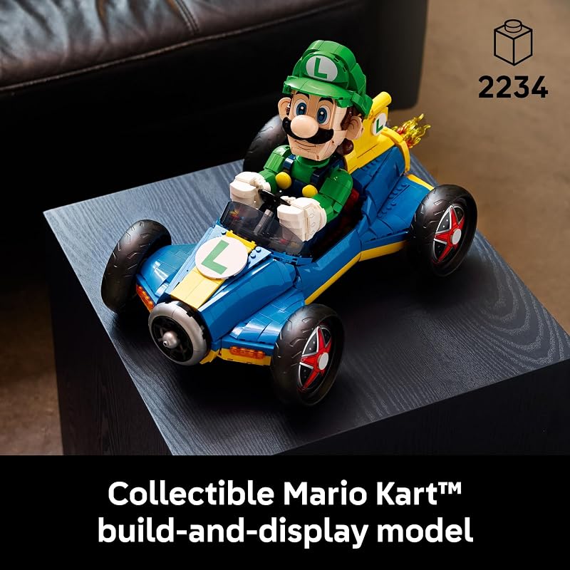 LEGO Mario Kart Luigi Mach 8 Building Set for Adults Ages 18 Nintendo Collectible for Fans Gift for Men Women Bedroom or Bookshelf Decor 72050