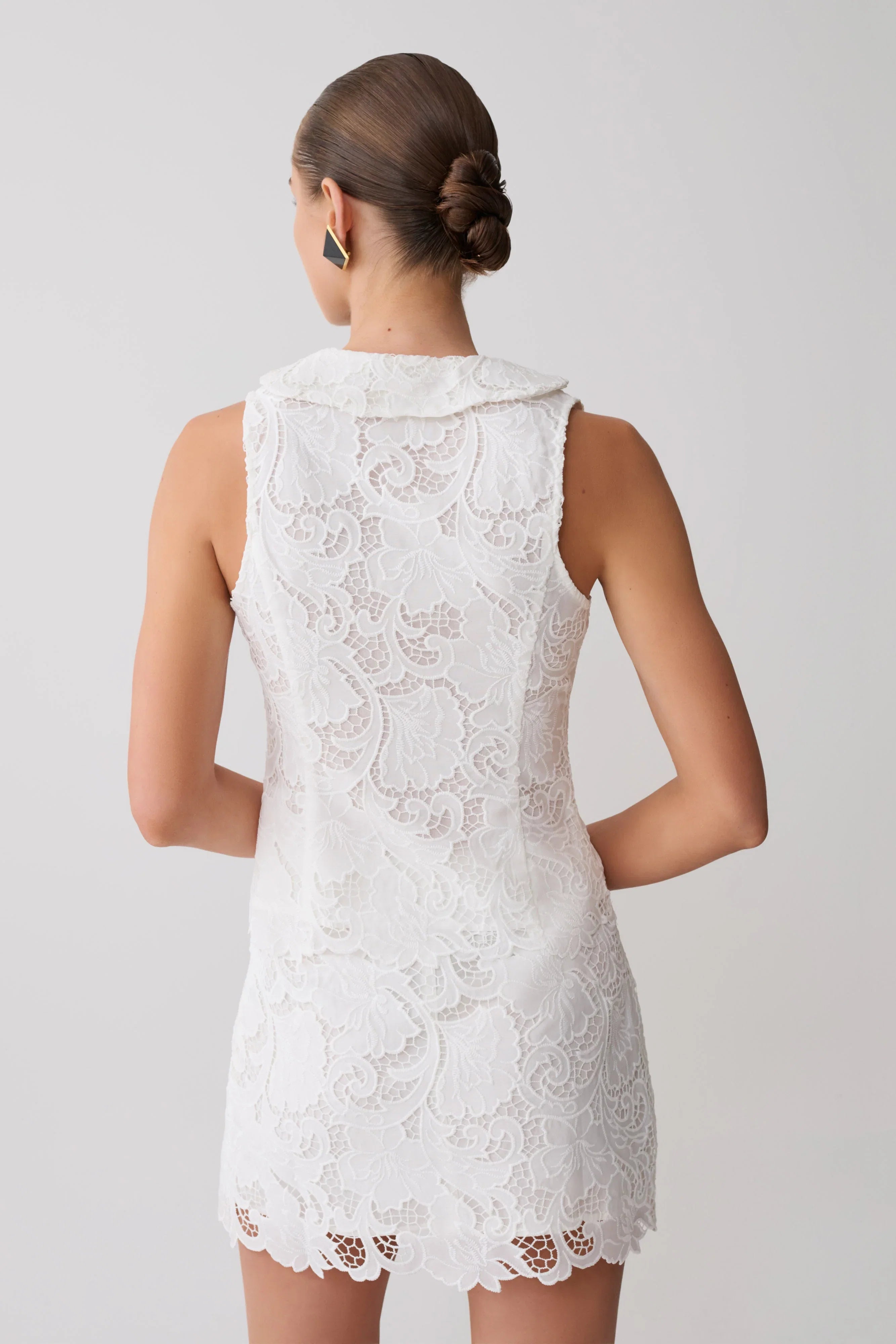 Tessa Broderie Tie Front Sleeveless Top White