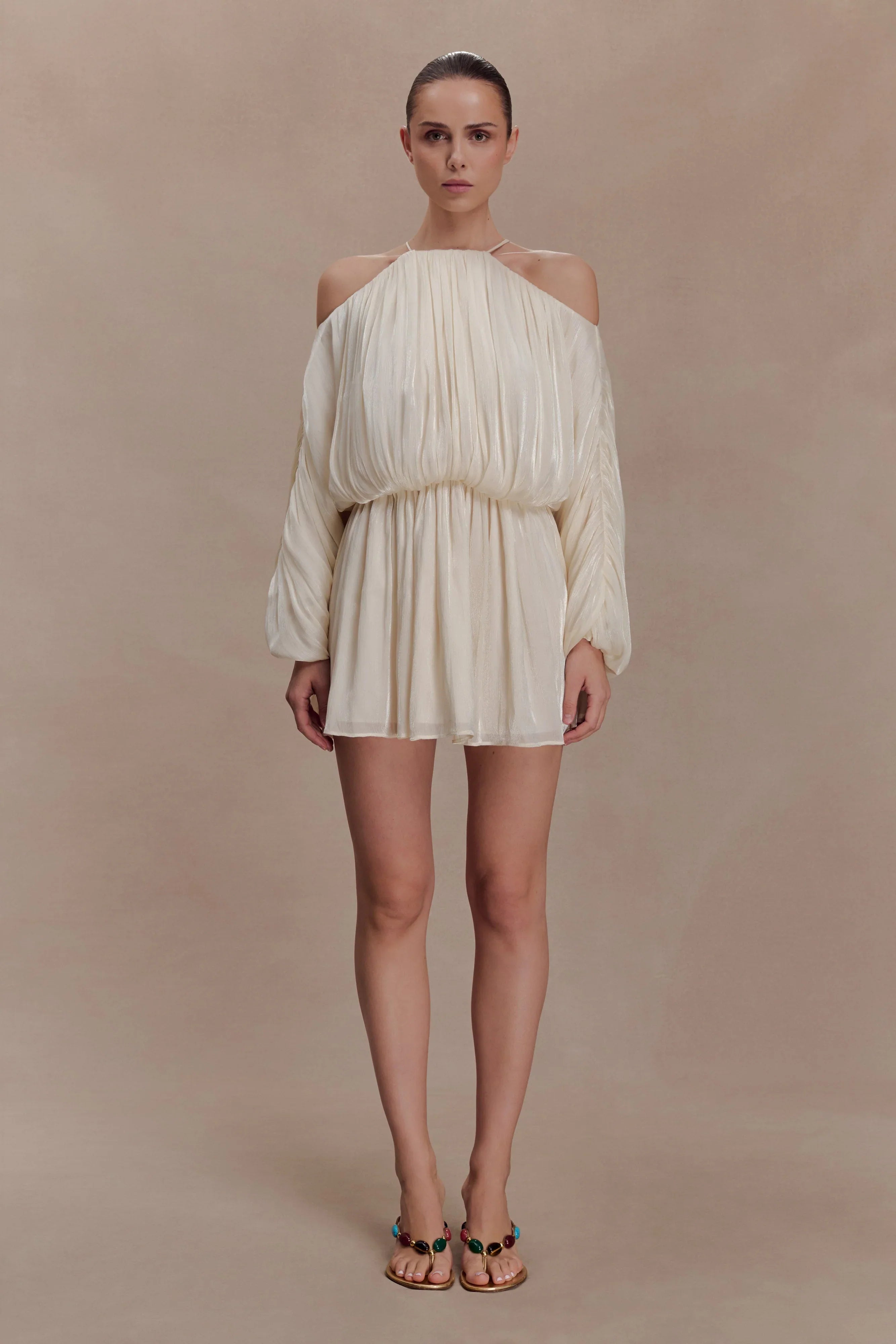 Minna Halter Mini Dress Opal White