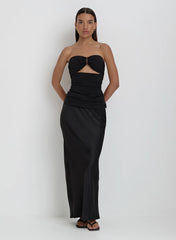 Black Bandeau Cut Out Detail Top