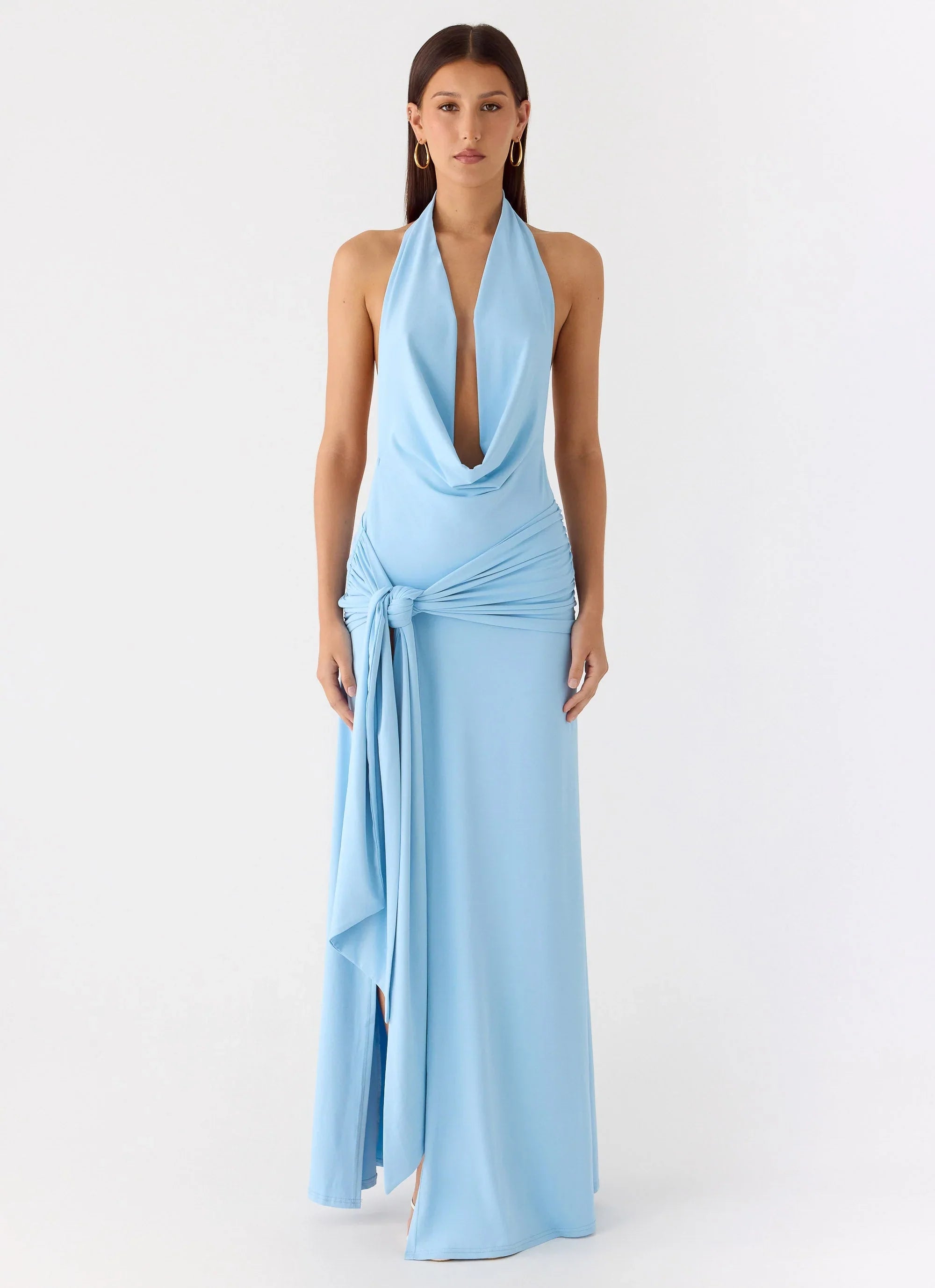 Rowan Ray Cowl Maxi Dress Blue