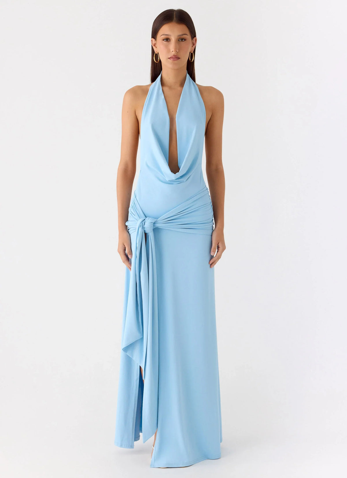 Rowan Ray Cowl Maxi Dress Blue