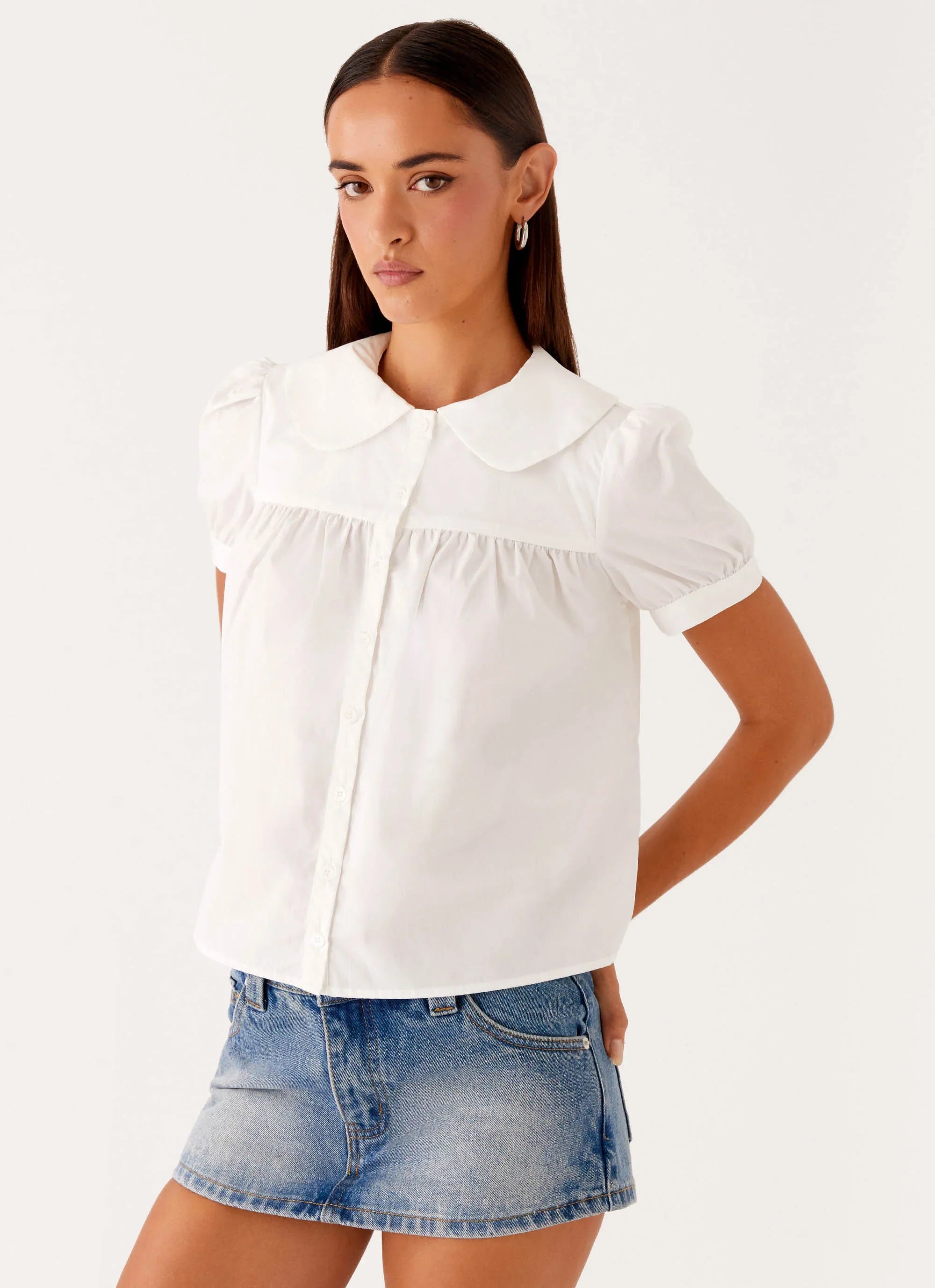 Nostalgia Babydoll Shirt White
