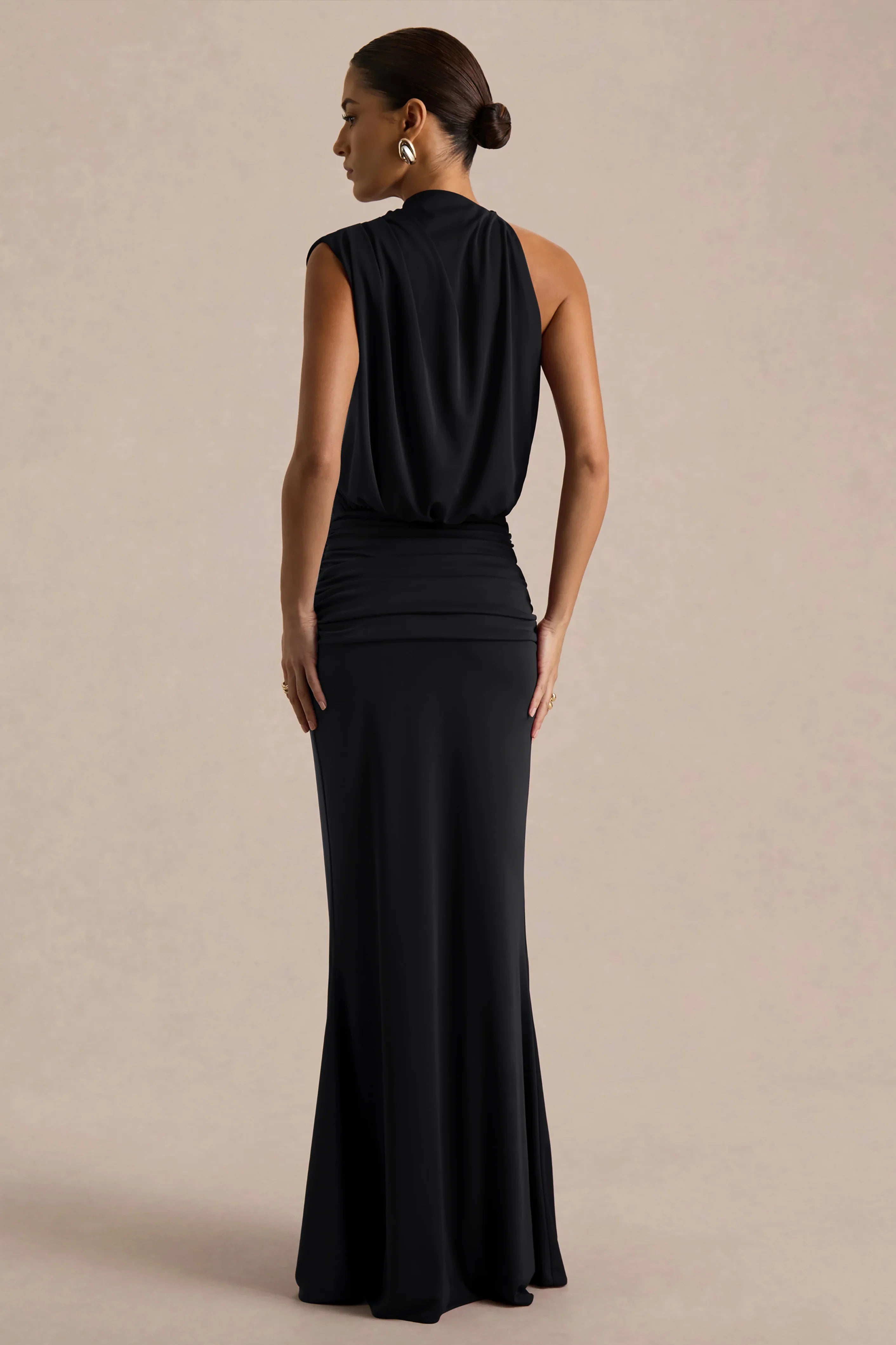 Umaira Black High Neck Maxi Dress