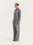 Dark Grey Knitted Collared Cardigan