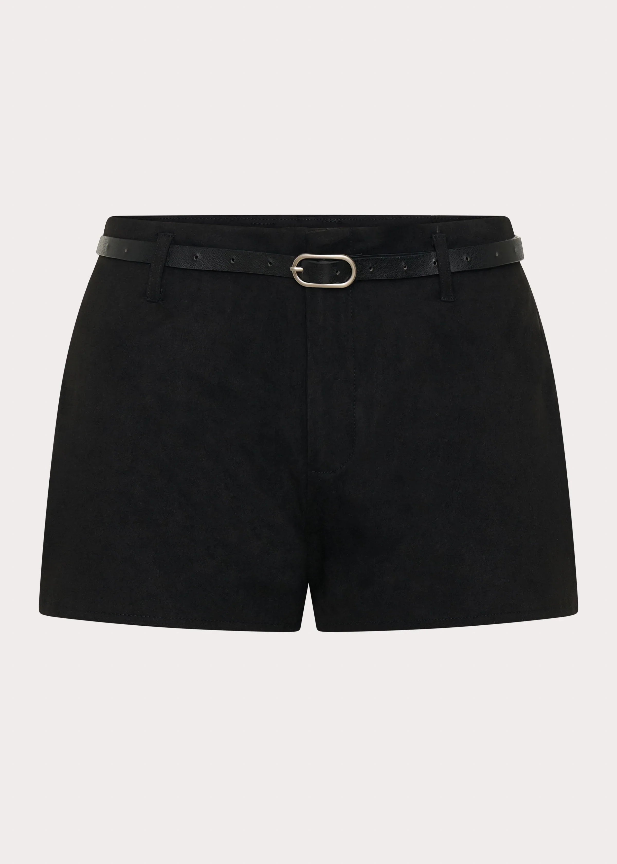 Katie Suede Mini Shorts Black