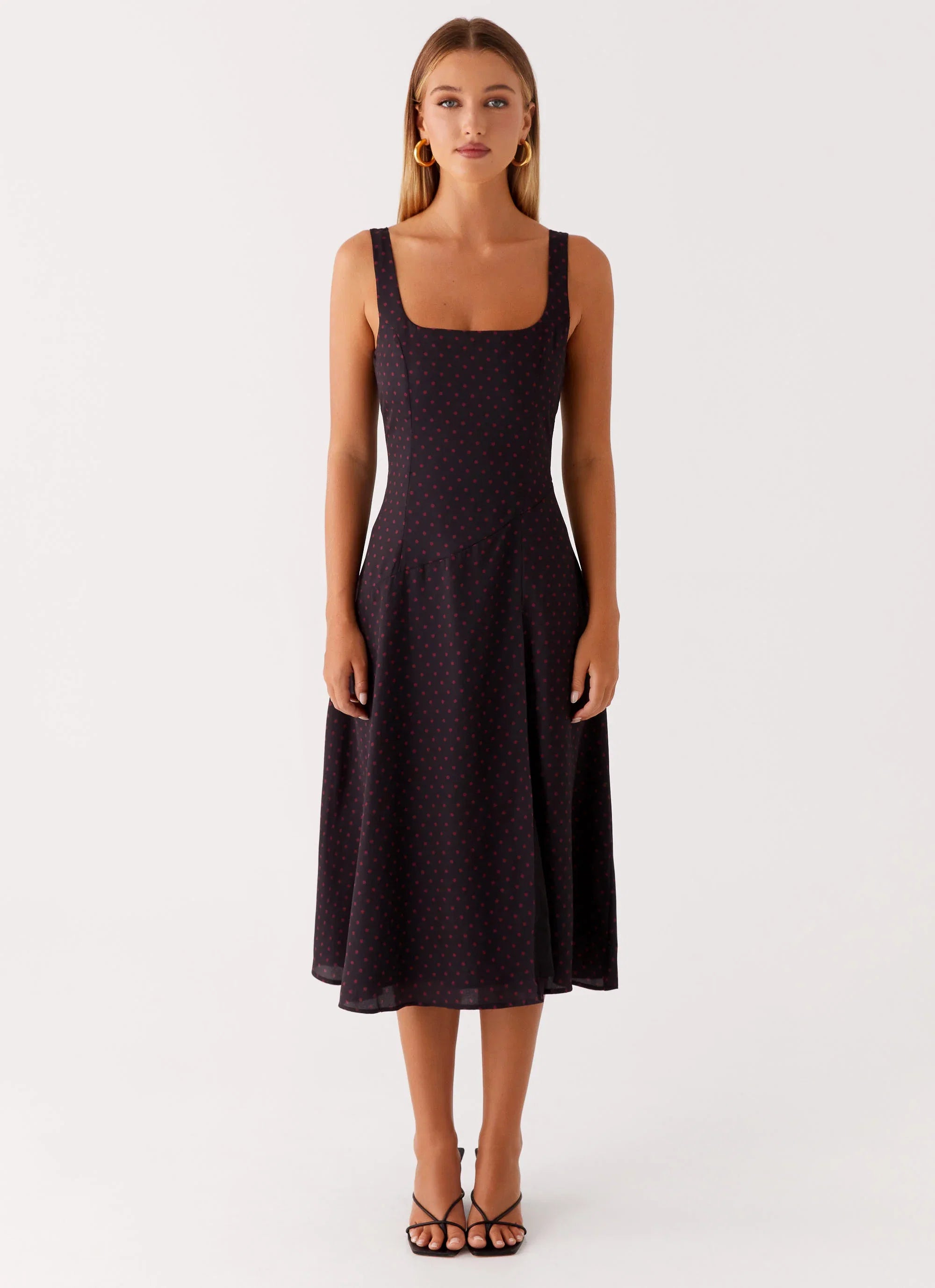 Rowyn Midi Dress Black Polka Dot