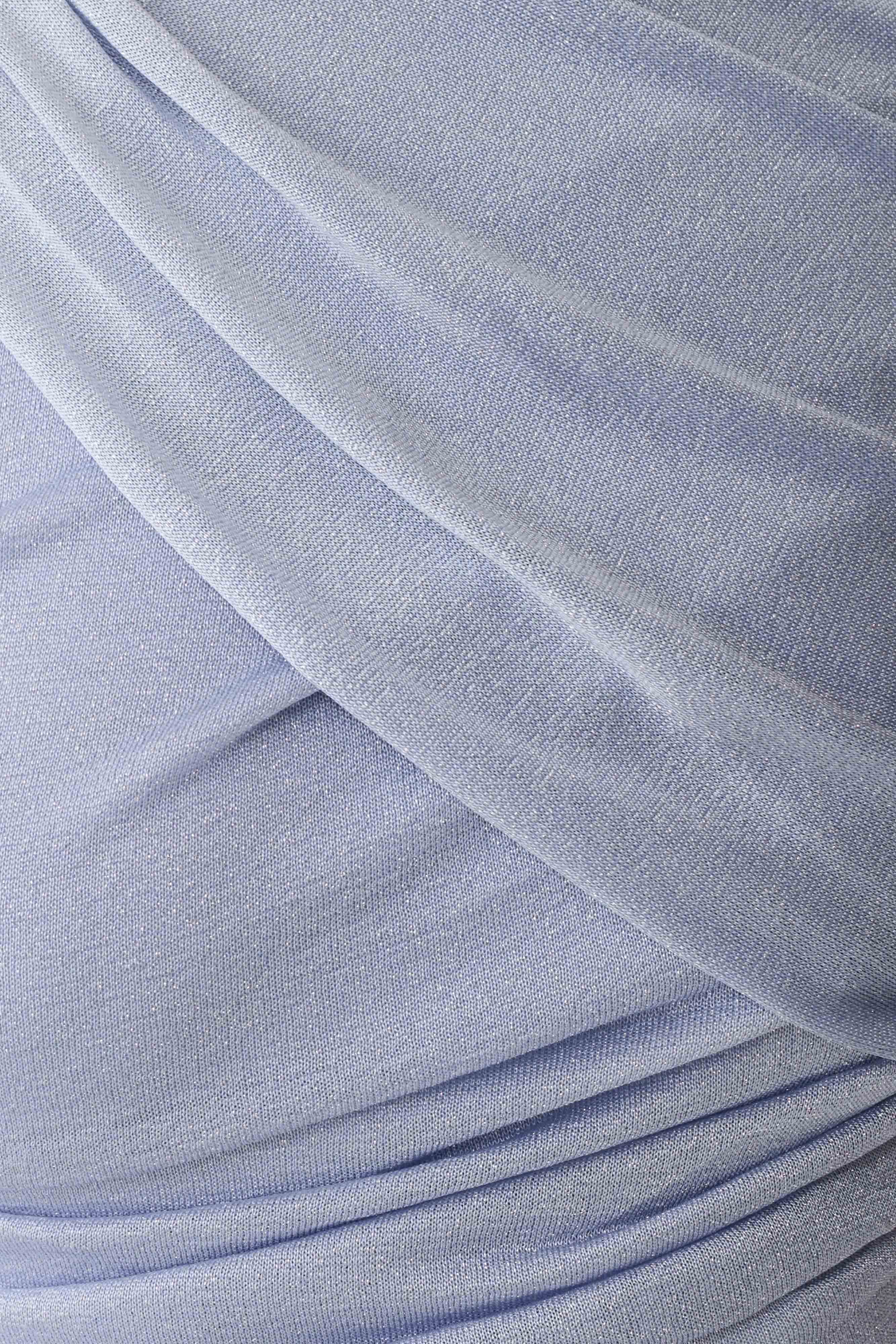 Adrienne One Shoulder Lurex Top Pastel Blue