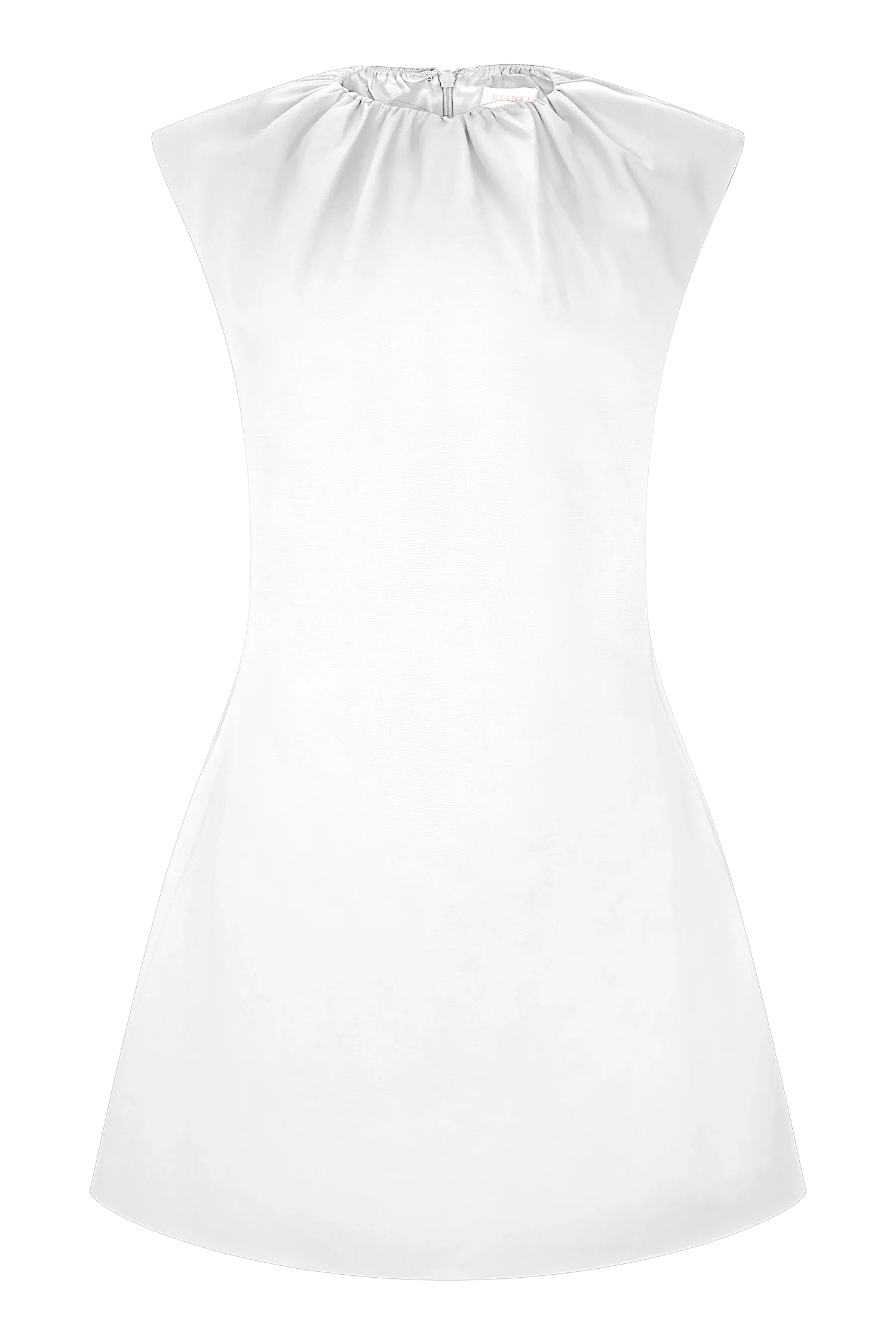 Ariana Pleated Neck Mini Dress Ivory