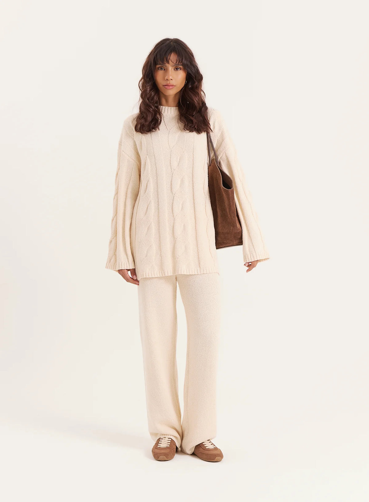 Ecru Fine Knit Trouser