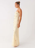 Orelli Shell Sequin Knit Maxi Dress Ivory