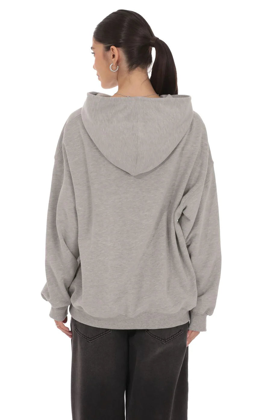 Fleece Lucy Hoodie in Grey