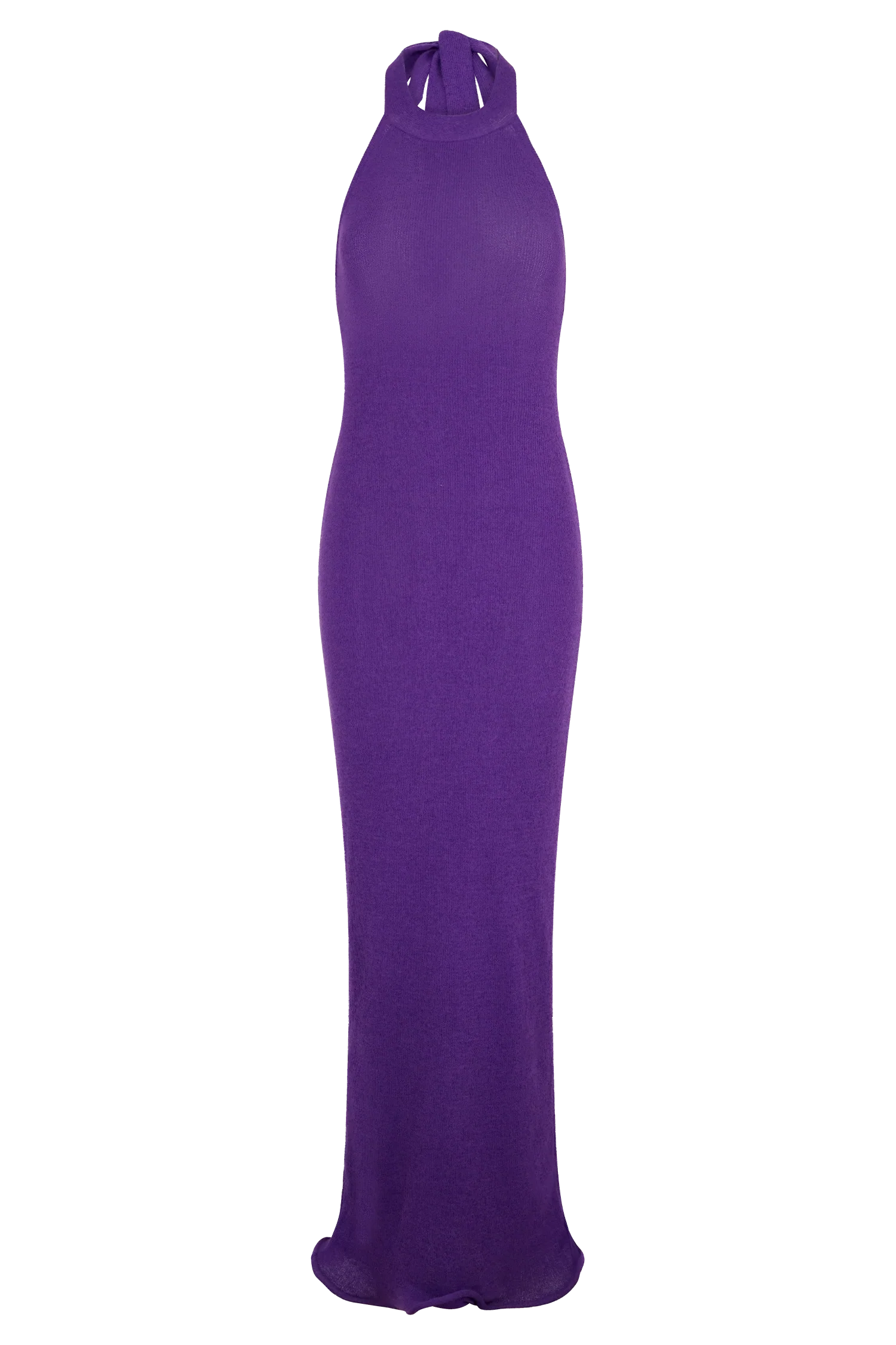 Melodie Halter Knit Maxi Dress Purple