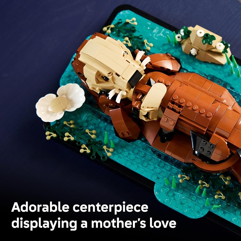 LEGO Ideas Floating Sea Otters Building Sets for Adults Room or Office Decor for Women Men Ages 18 Gift Ideas for Birthday 21366