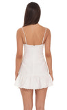 Ruffled Hem Mini Dress in White