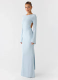 Midnight Song Long Sleeve Maxi Dress Misty Blue