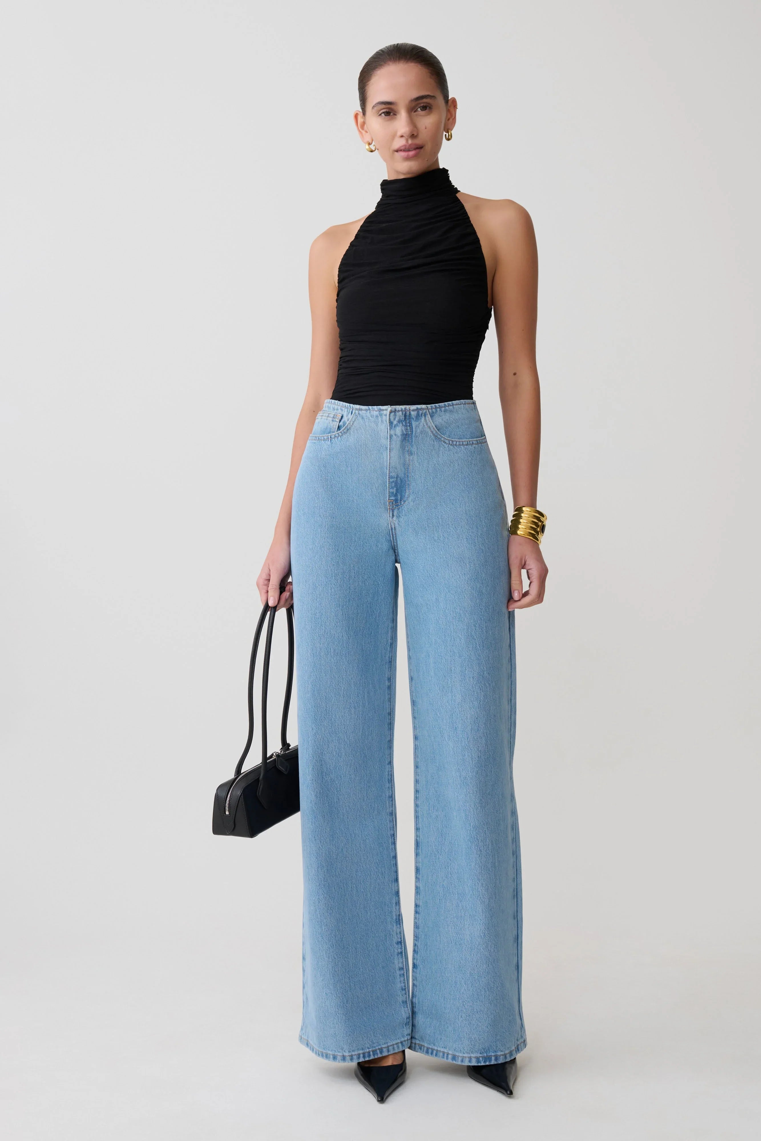 Caitlin Mid Rise Denim Jeans Classic Blue