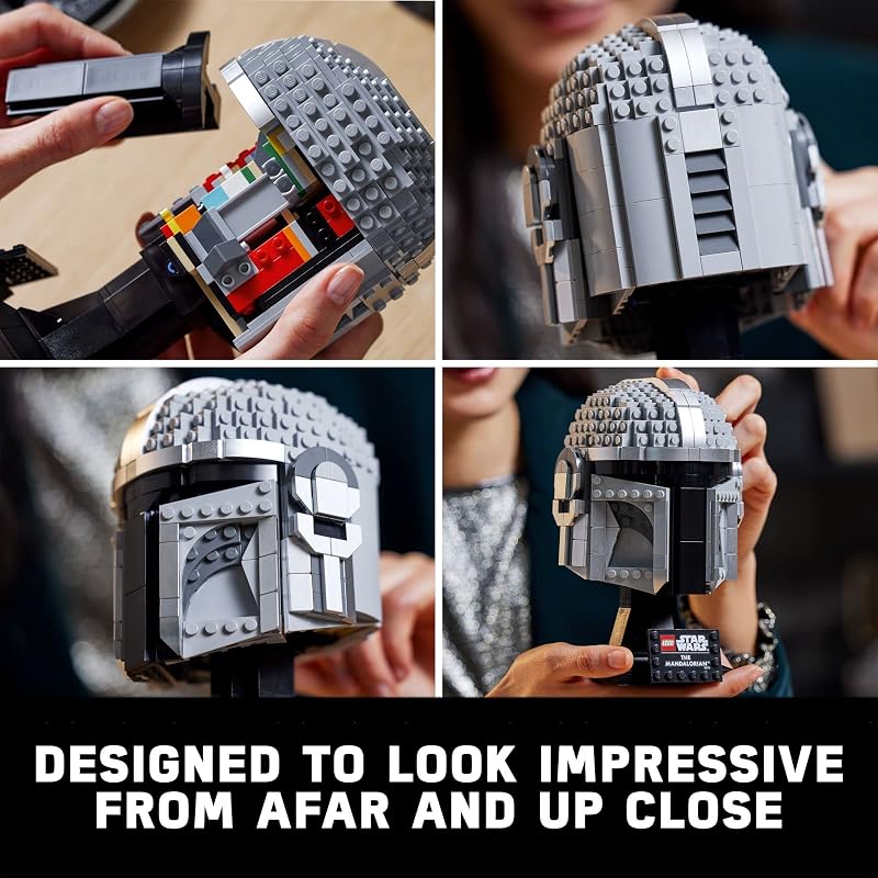 LEGO Star Wars The Mandalorian Helmet 75328 Buildable Model Kit Display Collectible Decoration Set for Adults Men Women Mom Dad Collectible Gift Idea