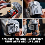LEGO Star Wars The Mandalorian Helmet 75328 Buildable Model Kit Display Collectible Decoration Set for Adults Men Women Mom Dad Collectible Gift Idea