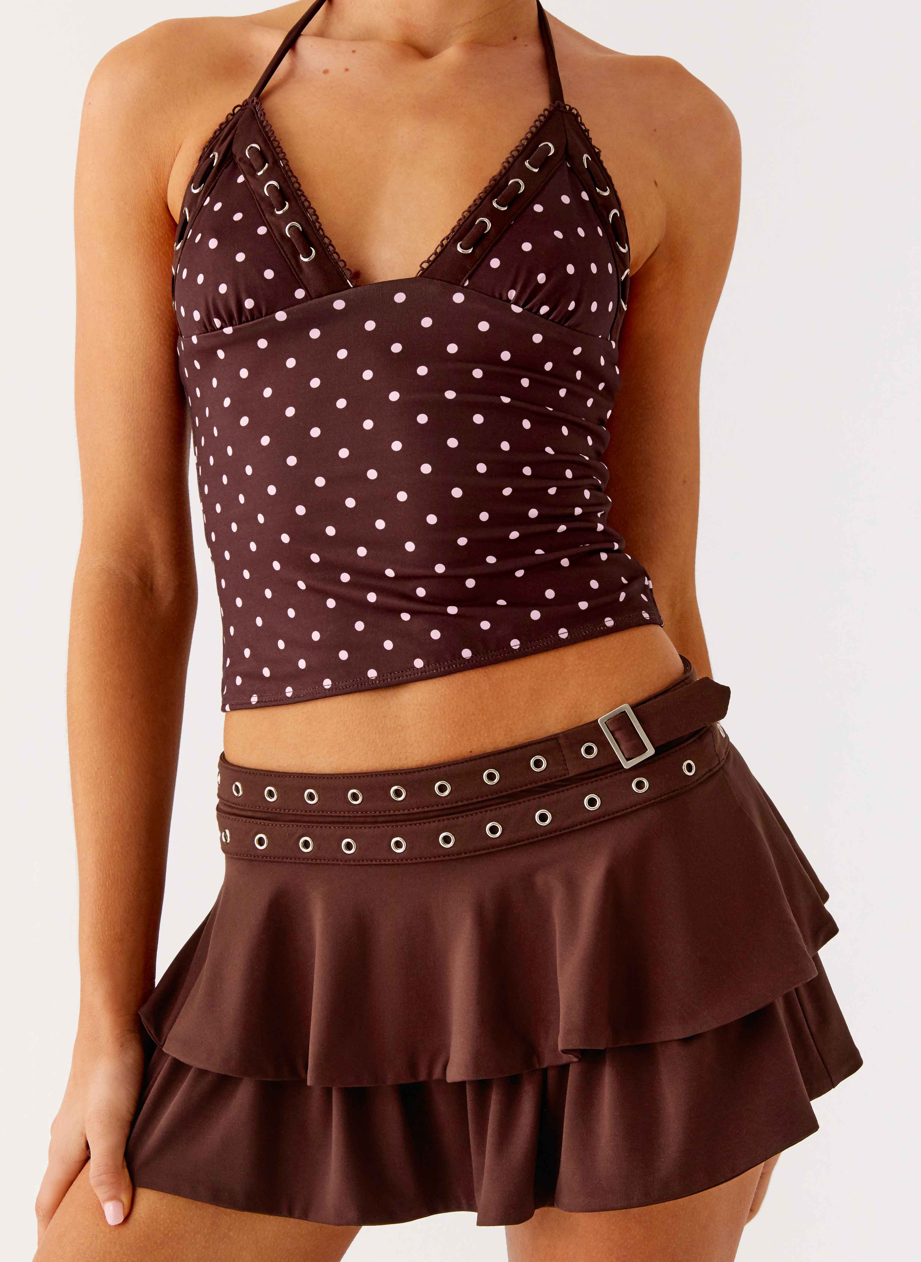 Prologue Belt Mini Skort Chocolate