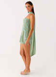 Kiesha Strapless Scarf Mini Dress Mint