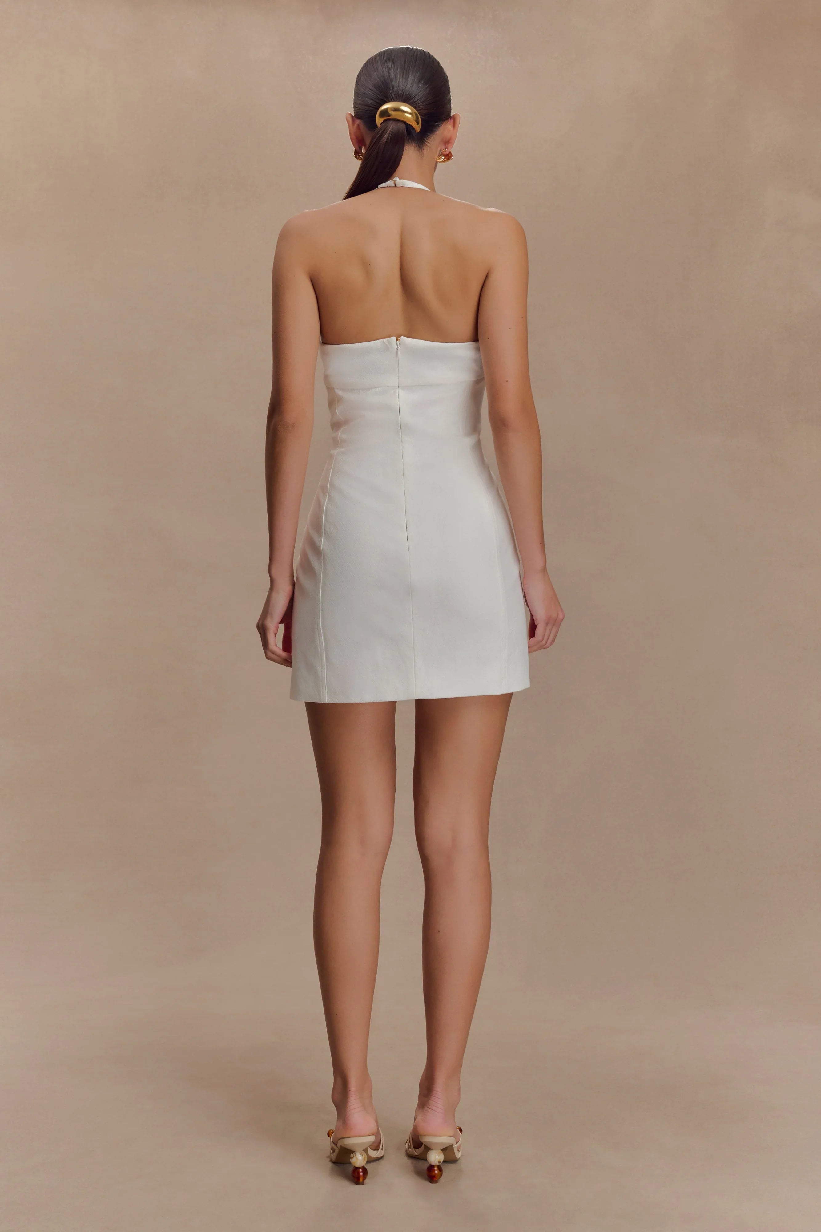 Reyes Cotton Floral Mini Dress White