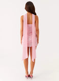 Kiesha Strapless Scarf Mini Dress Pink